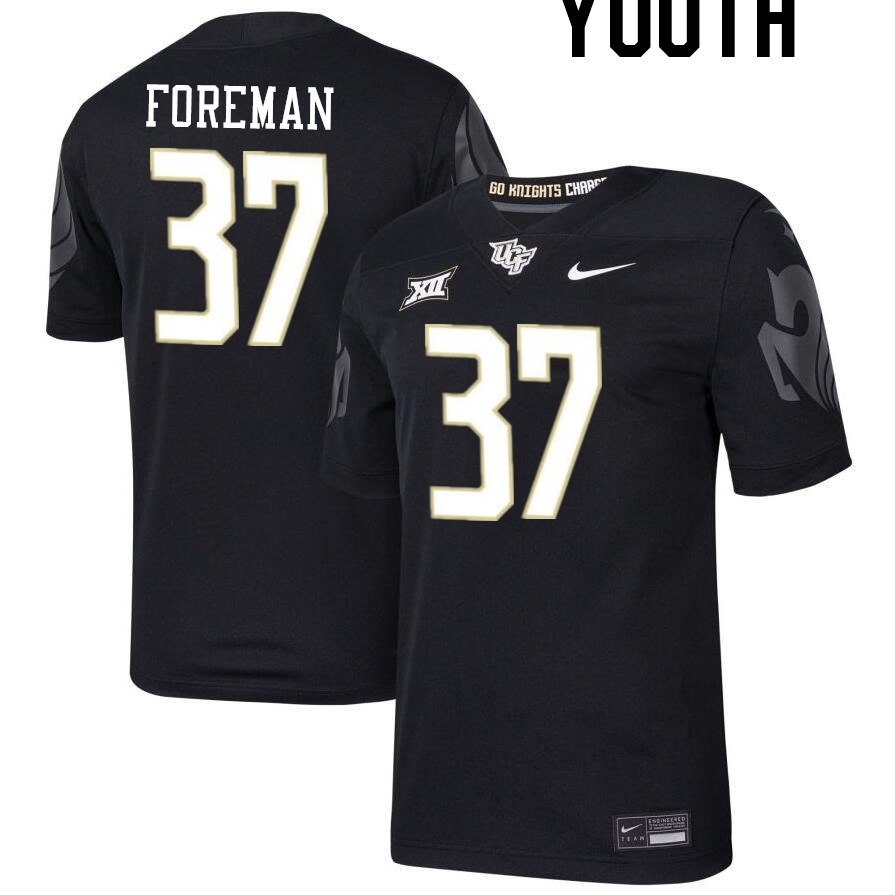 Youth #37 Preston Foreman UCF Knights Big 12 Conference College Football Jerseys Stitched-Black